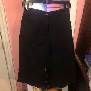 denim knee high shorts